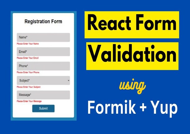 React Form Validation(Formik + Yup)